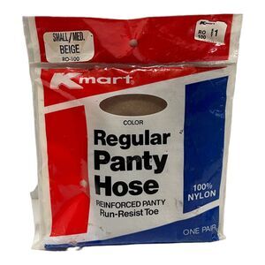 Vintage 80's Kmart Small/Medium BEIGE Ro-100 Panty Hose 100% Nylon New NOS